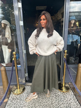 Leren rok "Poppy" Legergroen